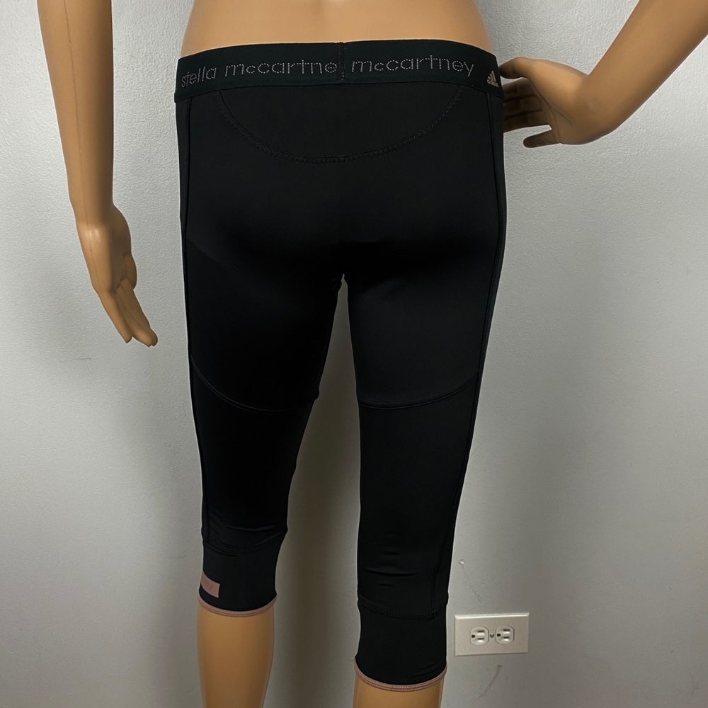 NEW ADIDAS BY STELLA MCCARTNEY REVOLVE BLACK CROPPED LEGGINGS - Picture 6 of 7